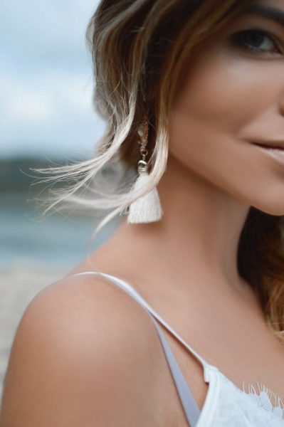 part of woman's face looking right for collage